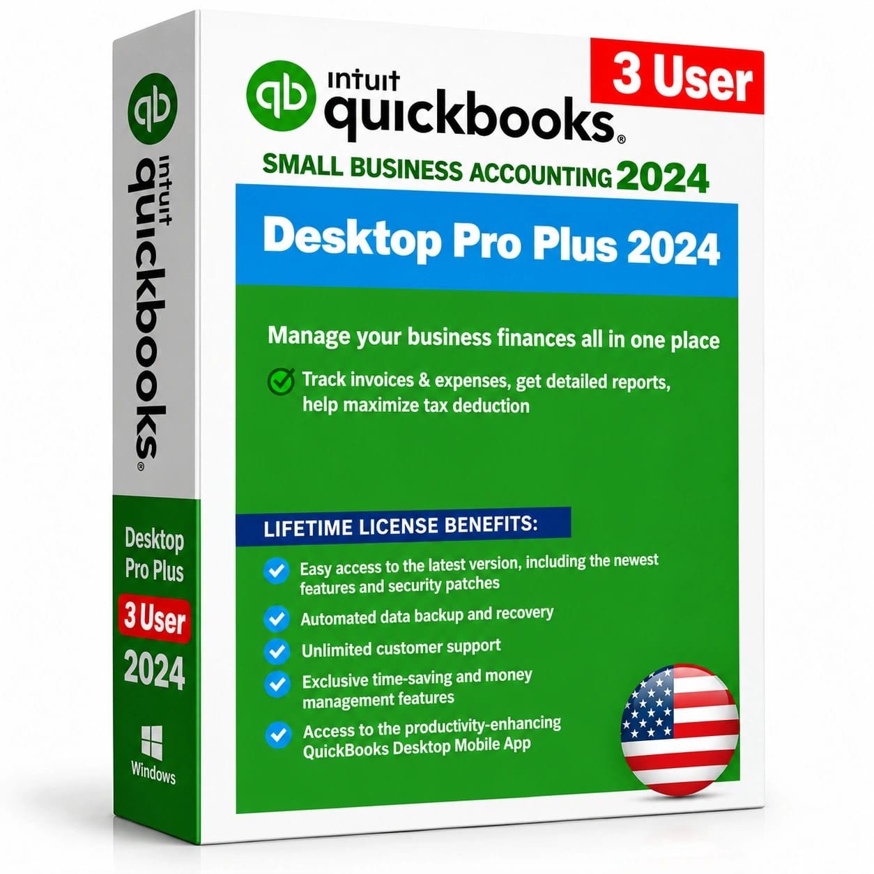 QuickBooks Desktop Pro Plus 2024 for Windows 3 Users US Version QuickBooks Desktop Pro Plus 2024 for Windows | 3 User | US Version - Image 1