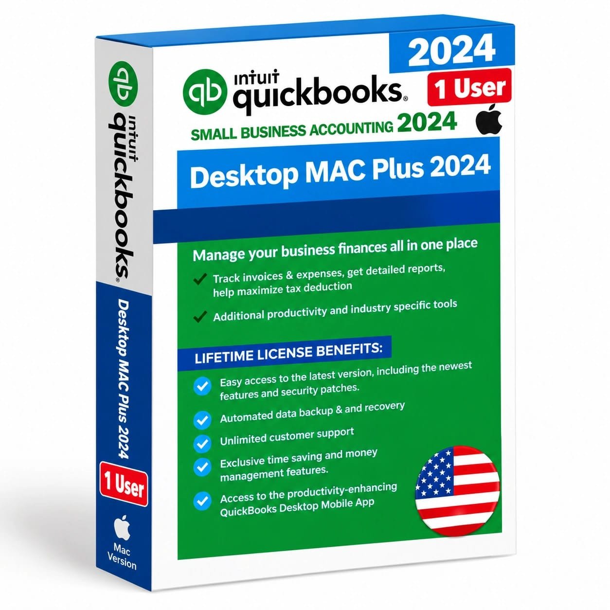 Quickbooks Desktop Mac Plus 2024 Lifetime 1 User US Version Quickbooks Desktop Mac Plus 2024 1 User - Image 1